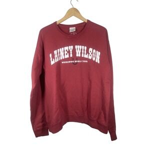 Lainey Wilson Whirlwind World Tour Sweatshirt Maroon Red Medium Comfort Wash